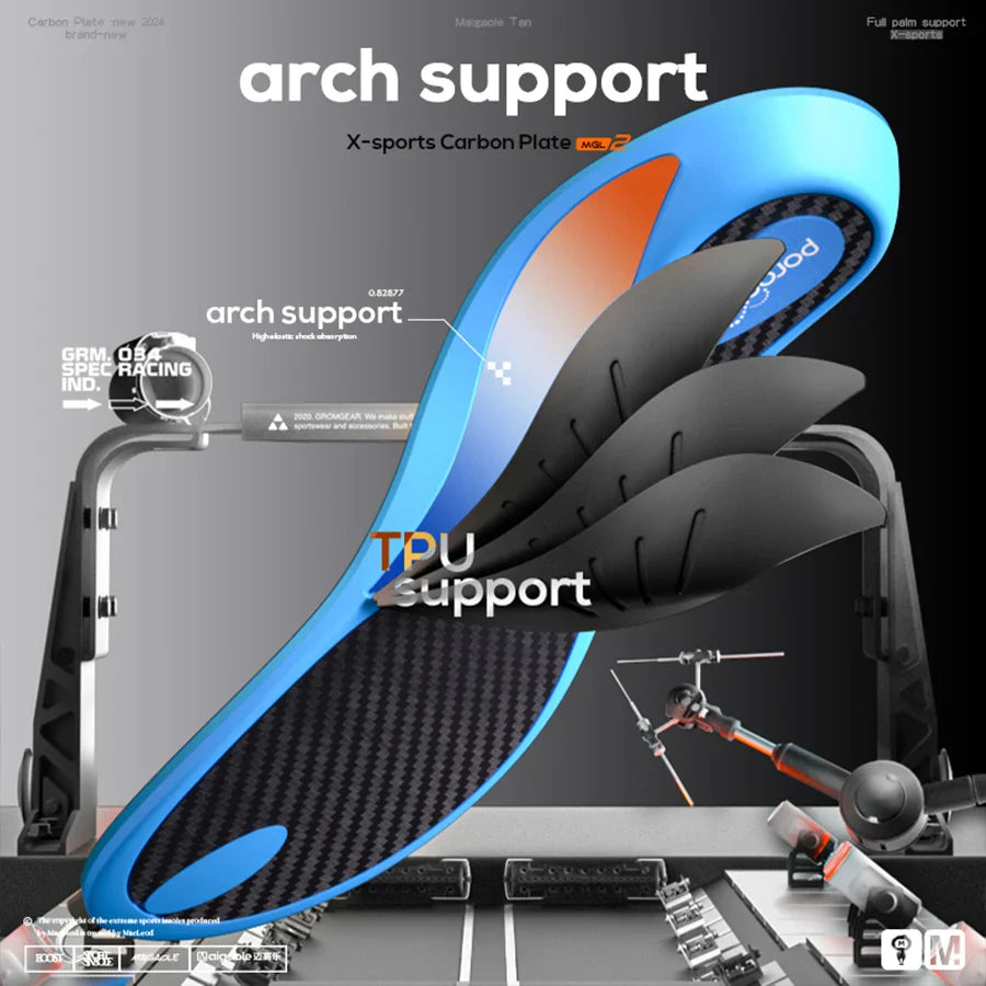 Mcgola 2024 Basketball Insole, Real Full-Length Carbon Plate, Strong Arch Support, High-Rebound Elastic Insole