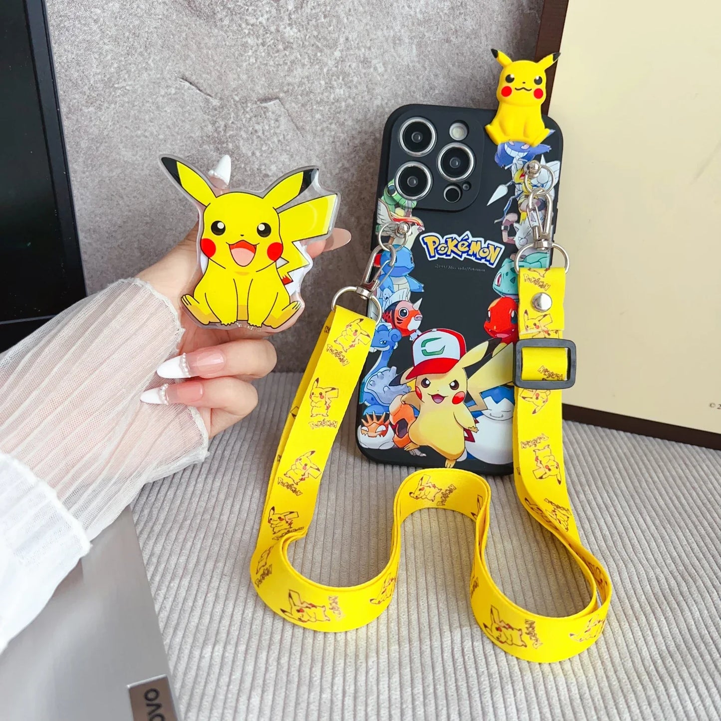 iPhone Pika Case with Holder Rope – Compatible with iPhone 6 to 17, Mini, Plus & Pro Max