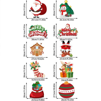 Merry Christmas Hanging Door Banner – Santa Claus & Snowman Couplet for Home Xmas Decorations, Navidad and New Year Gifts