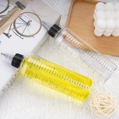 5PCS Graduated Plastic Squeeze Bottles – 30/50/100/250ML Dispensing Bottles with Twist Cap for Tattoo Pigment & Ink