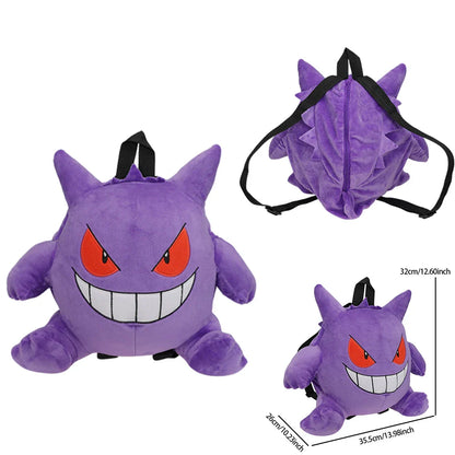 Pokemon Plush Backpack – Pikachu, Snorlax, Eevee, Mimikyu, Mew, Gengar, Charizard, Piplup & Slowking Toy Doll Gift for Kids