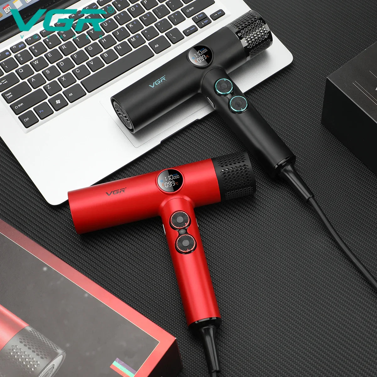 VGR Professional Hair Dryer V-401 — Hot & Cold Adjustment with Brushless Motor 110000 RPM