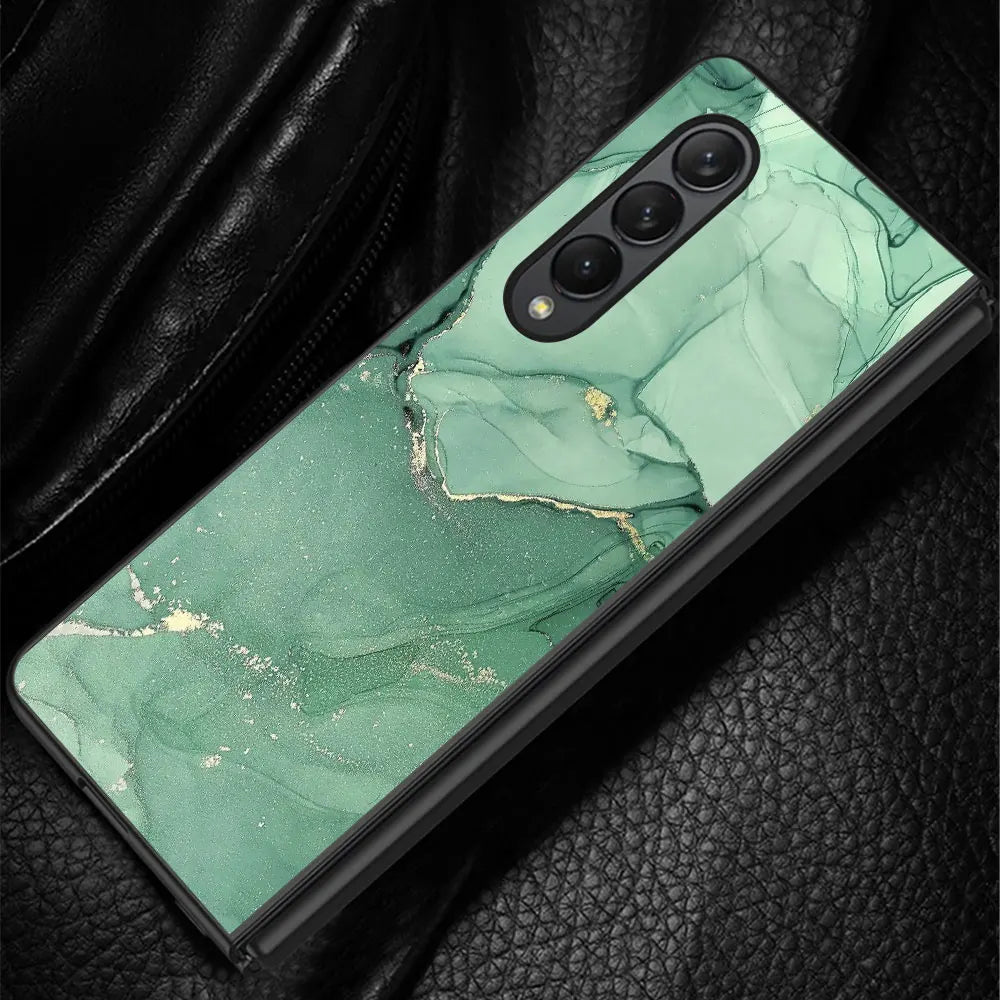 Granite Marble Shockproof Case for Samsung Galaxy Z Fold 3/4/5/6 5G – Protective Cover Funda