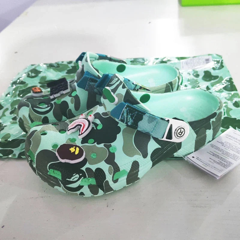 Camouflage Couple Sandals - Casual EVA Ankle-Wrap Flip Flops for Men & Women Beach Outdoor Slippers