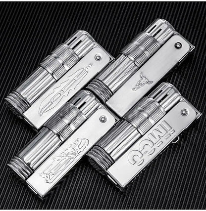 IMCO Aiku 6700 Metal Lighter – Austrian Retro Trench Design, Windproof Kerosene Lighter for Men’s Smoking Gift