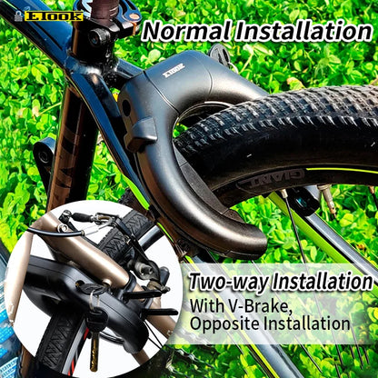 ETOOK Bike Horseshoe Lock - Anti-Theft Hardened Steel Pipe, Portable High Safety Road & Mountain Bicycle Lock