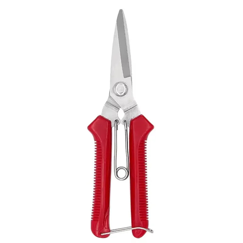 Straight-Head Pruning Shears - Stainless Steel Garden Scissors with Non-Slip Handle