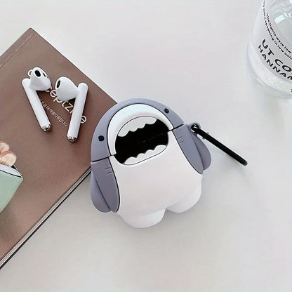 Cute Cartoon Shark Silicone Case for AirPods 1/2/3/4 & Pro 2 — Protective Wireless Earphone Cover