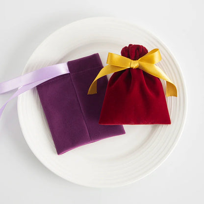 10PCS Purple Velvet Drawstring Bags — Jewelry Gift & Candy Storage Pouches
