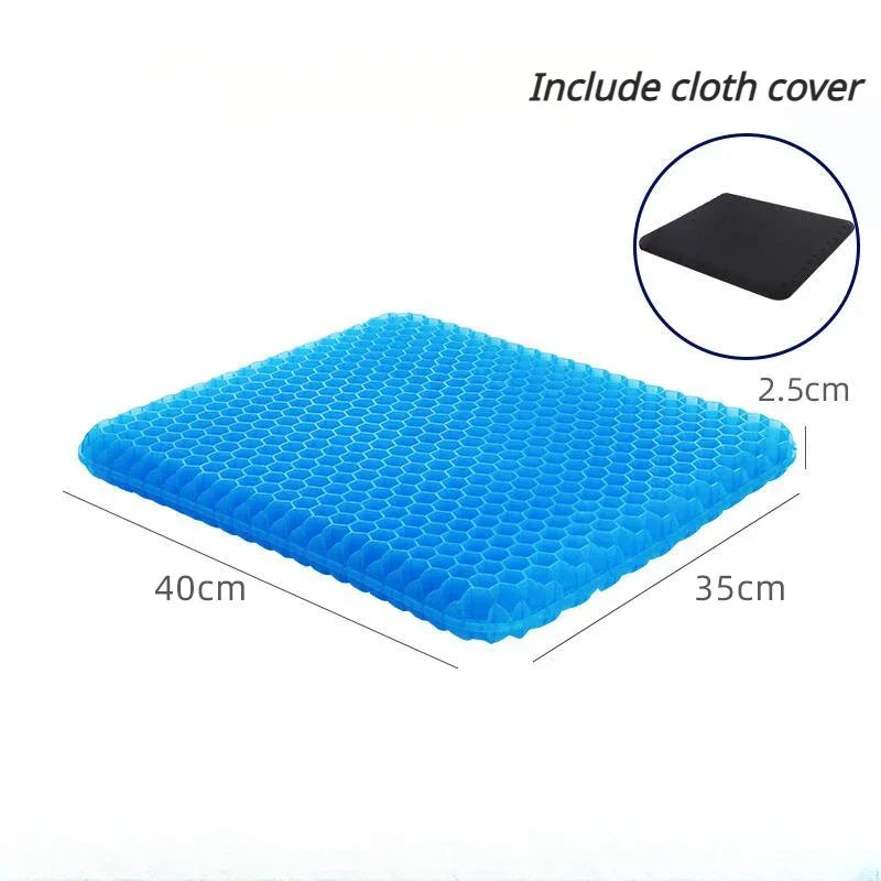 Gel Seat Cushion – Double Thick Egg Gel Pad for Pressure Relief, Breathable Soft Cushion for Car & Office Chair