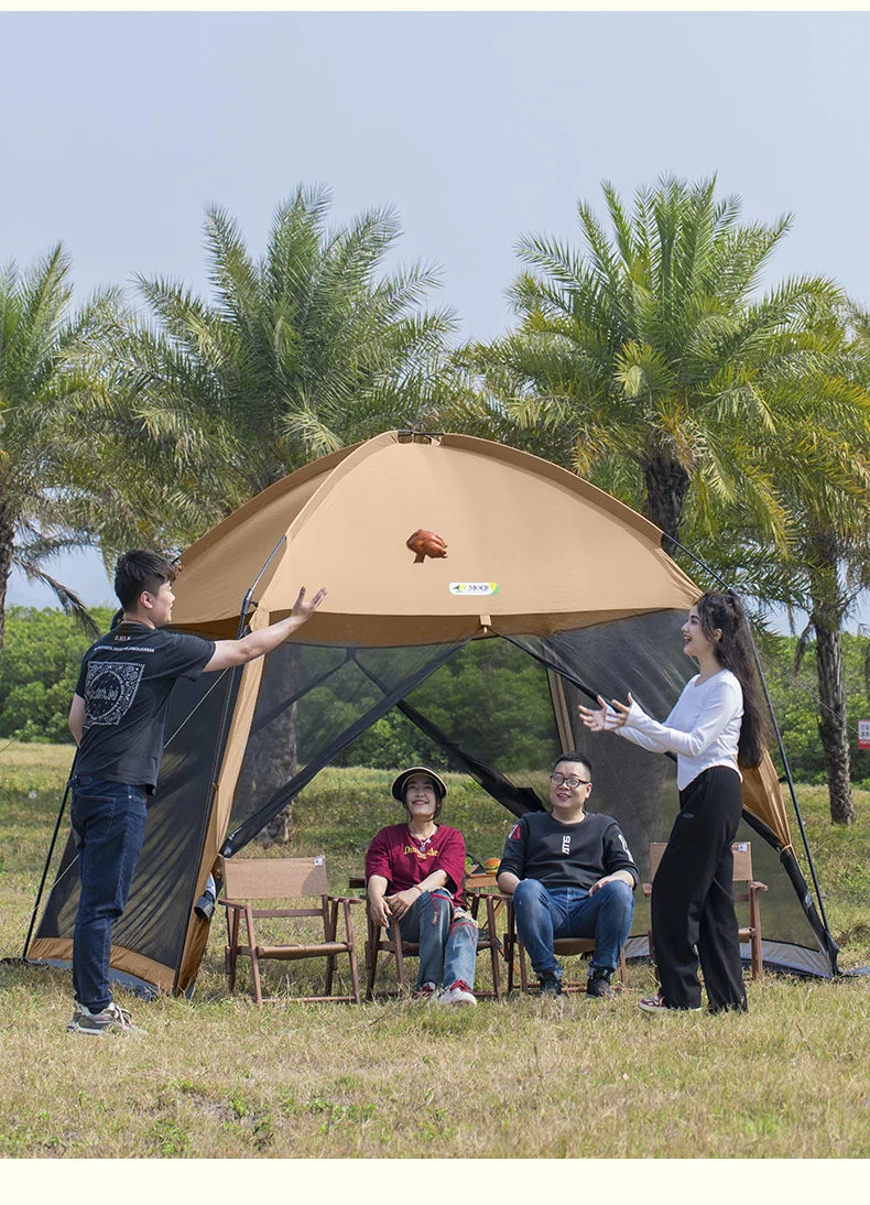 Outdoor Camping Mesh Tent – Rainproof, Sunscreen, Mosquito-Proof, Picnic & Beach Sunshade for 10 People