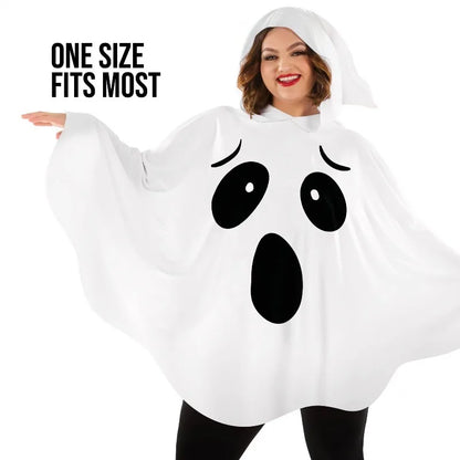 Halloween Witch Costume Set - White Bat Cloak for Halloween Parties & Cosplay