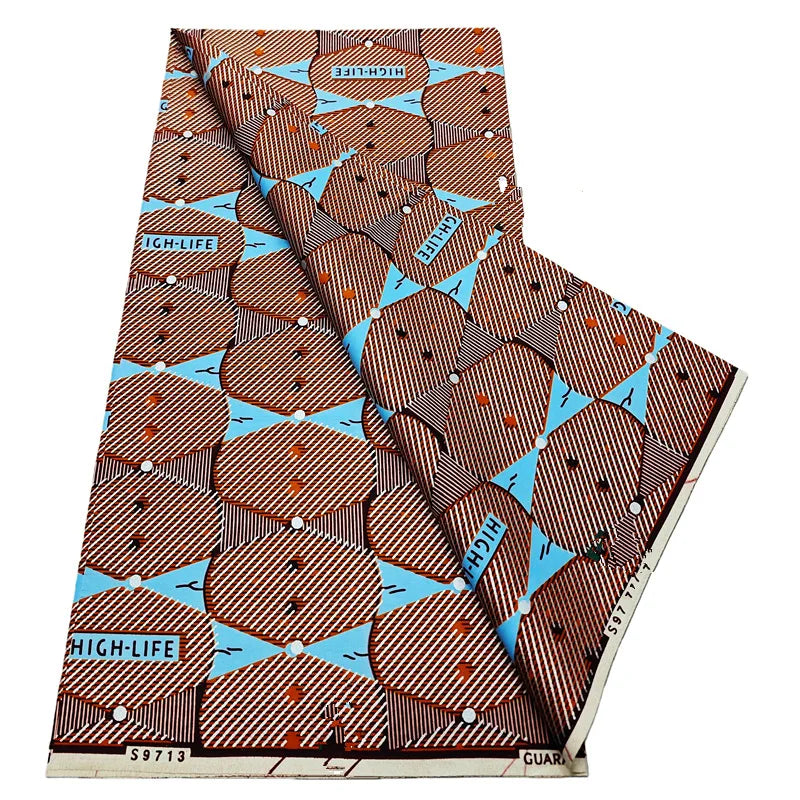 African Real Wax Print Fabric - 6 Yards 100% Cotton Ghana Ankara Loincloth Material