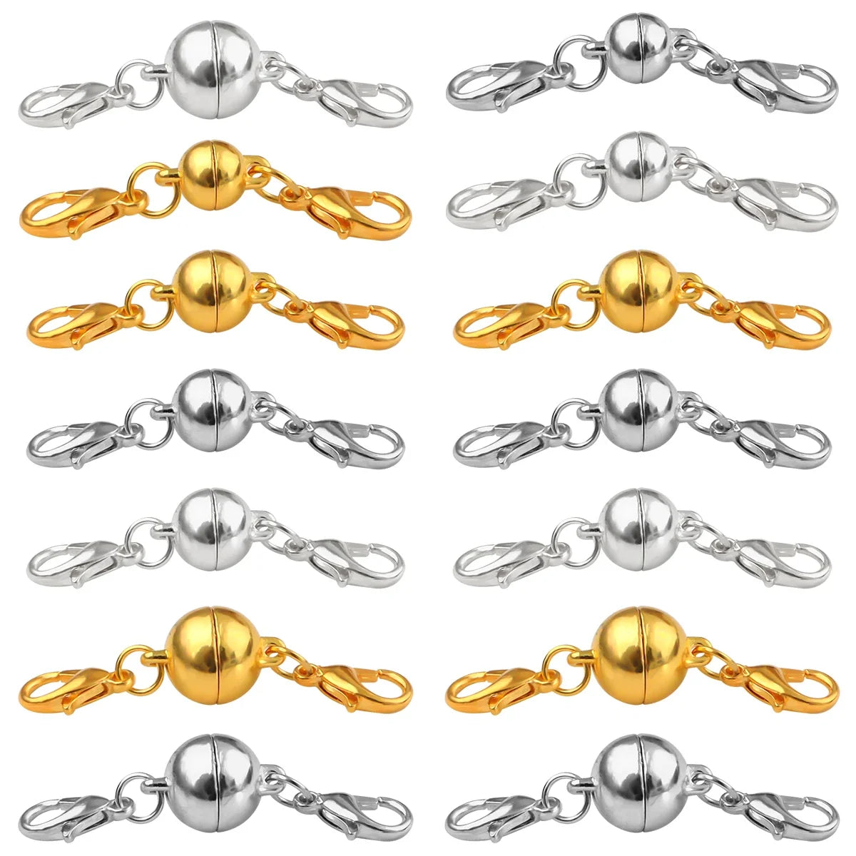 Magnetic Jewelry Clasp - Strong Metal End Connectors with Lobster Clasp for DIY Bracelets & Necklaces