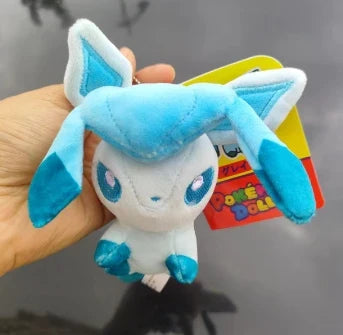 Pokemon Eevee Family Keychains – Plush Toy Pendants of Glaceon, Vaporeon, Sylveon, Espeon & Flareon, Cute Anime Stuffed Dolls, Perfect Birthday Gift