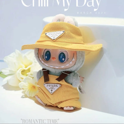 17cm Labubu Mini Doll Clothes Set – Outfit, Hat, Bag & Shoes, Accessories for Sitting & Party Game Toys