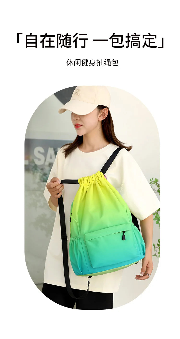 Bundle Pocket Waterproof Nylon Backpack — Portable Sports Bag for Outdoor, Camping, Swimming, Fitness, and School Use