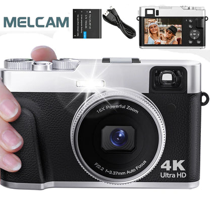 4K Digital Camera with Auto Focus – 48MP Vlogging Camera for YouTube, Anti-Shake Video, Viewfinder, Flash & 16X Zoom