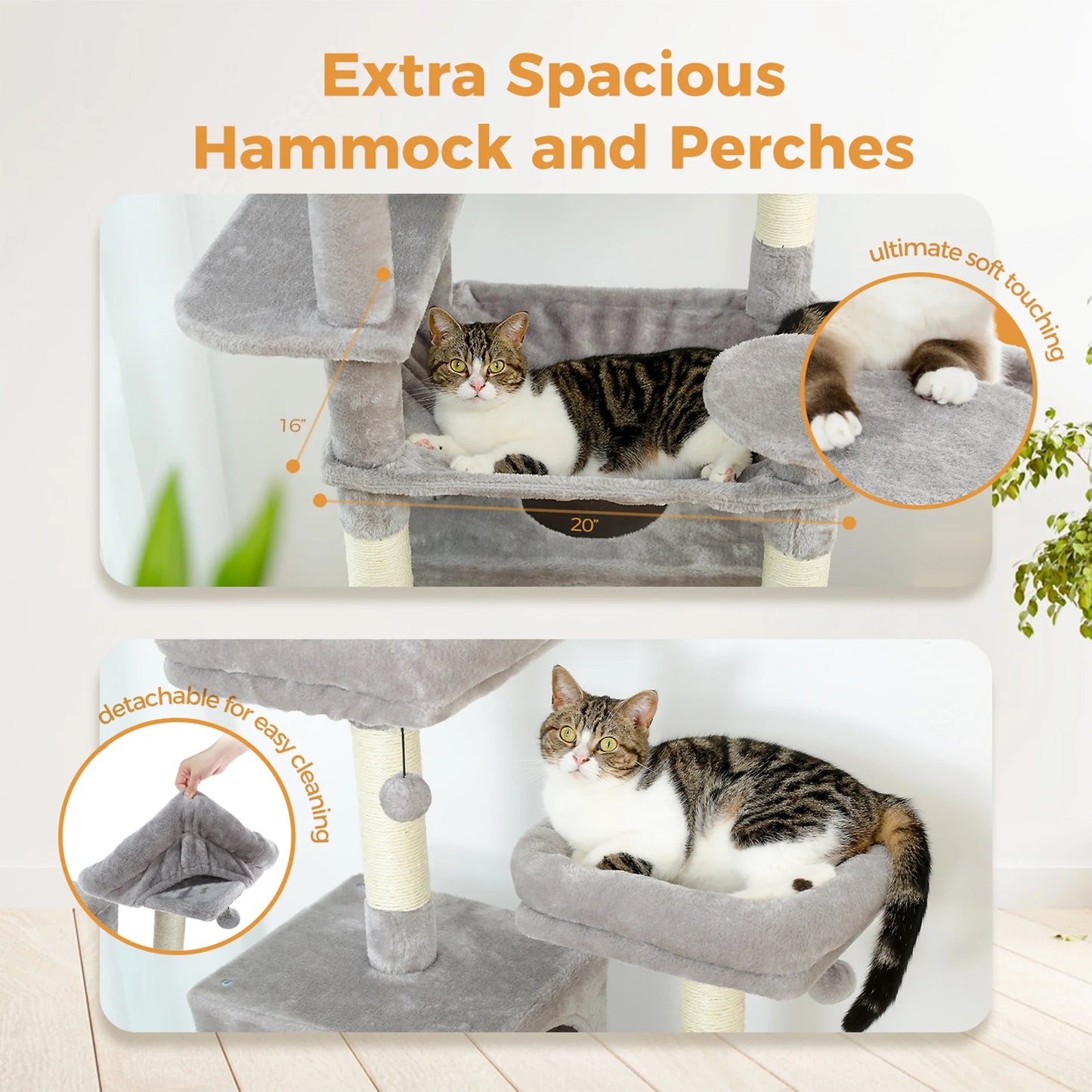 Large Cat Tree Tower – Multi-Level Plush Indoor Cat Condo with Scratching Posts, Boards, Perches & Caves