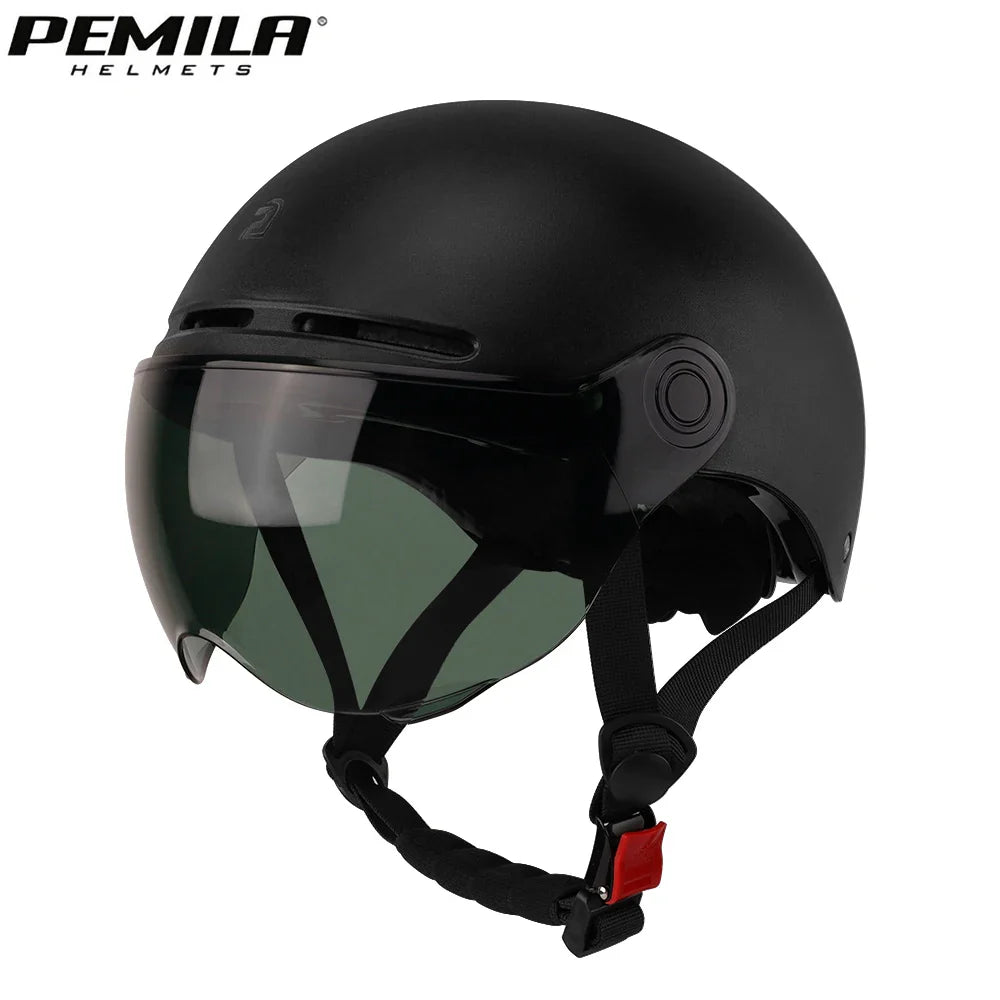 PEMILA Full Edge Wrap Cycling Helmet – MTB & Road Bike Helmet with Goggles, Ear Protection, for E-Bike & Bicycle
