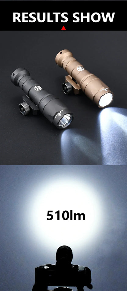 WADSN Surefire M300A Tactical Flashlight - Mini Weapon Scout LED Light, 20MM Rail Mount, Momentary & Constant-On Mode
