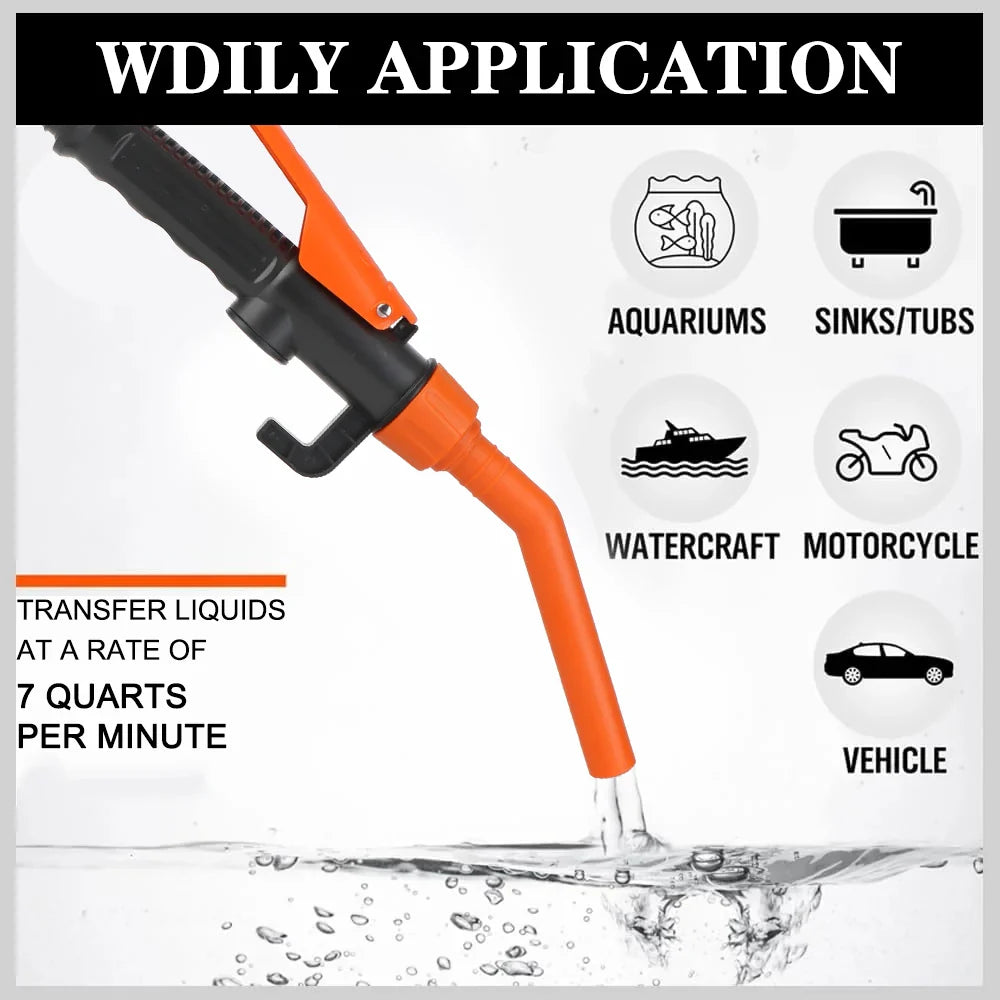 Portable Electric Fuel Transfer Pump – Automatic Water & Oil Suction Vacuum Pump for SUV, Truck, RV & Boat