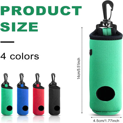 Golf Tee Holder & Ball Carry Bag Pouch – Keychain Belt Clip, Golf Accessories & Gifts