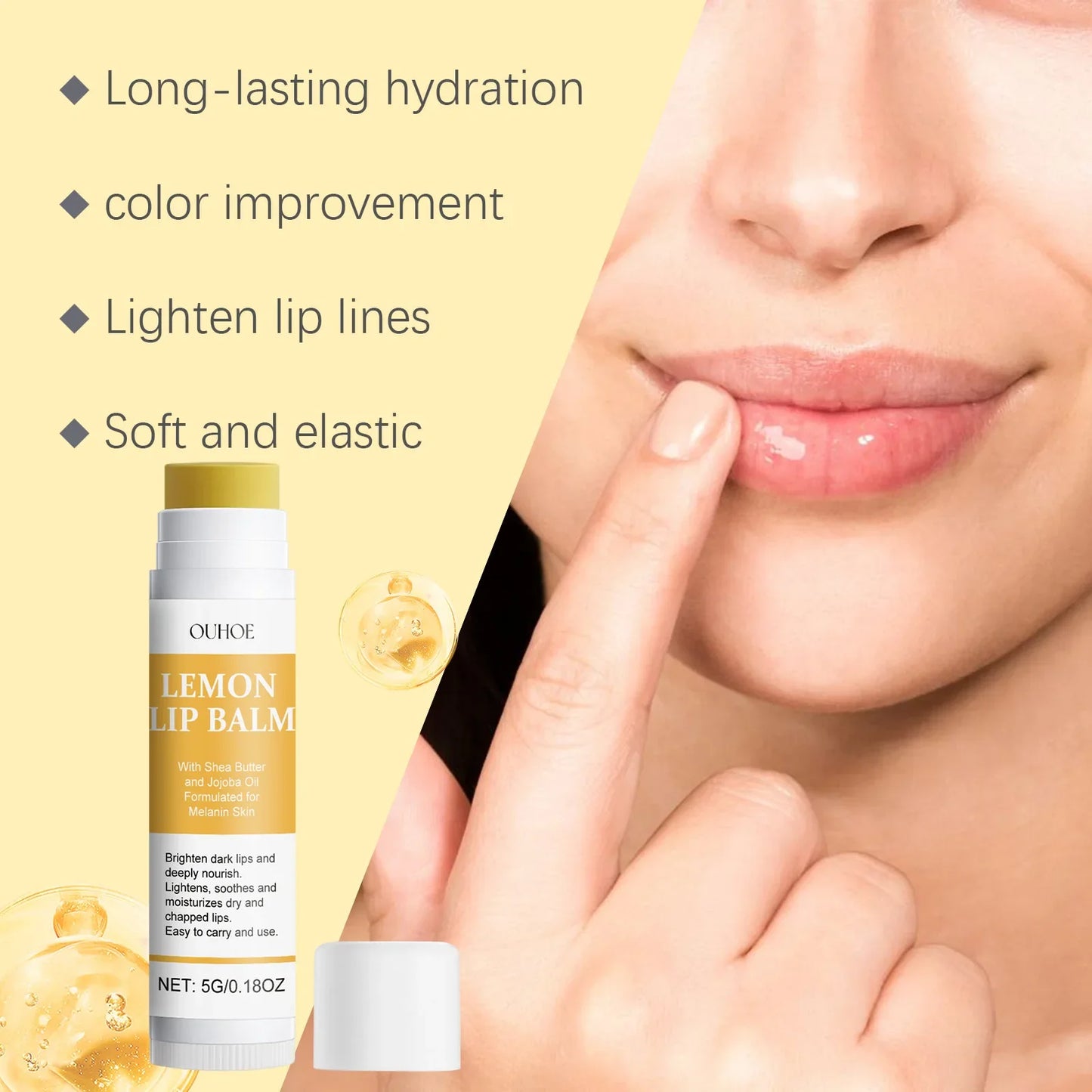 Lip Lightening Balm – Melanin Removing Gloss for Exfoliating and Moisturizing