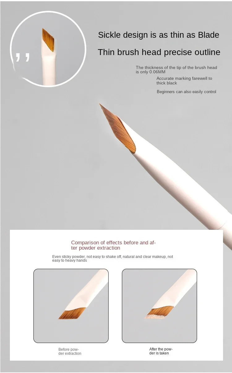 Upgrade Blade Eyeliner Brush | Ultra-Thin Fine Angle Flat Brush for Eyebrows & Under-Eye Makeup | Precise Detail White Brush