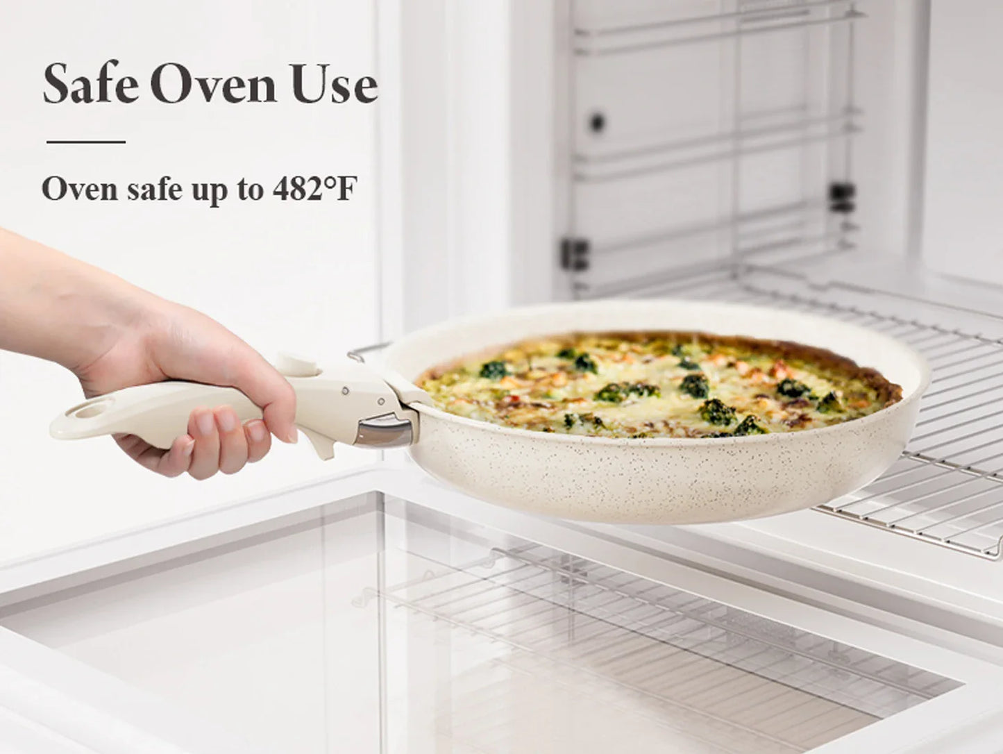 DONNOR Safe Nonstick Kitchen Cookware Set - Oven Safe Pots and Pans with Removable Handles