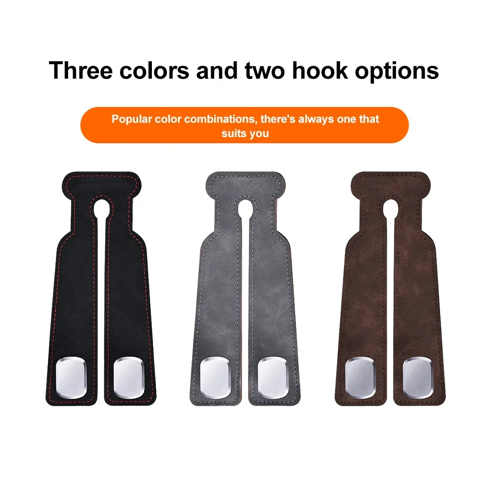 2-in-1 Universal Car Seat Headrest Hook – Double Hook Hanger Clip for Back Seat Storage Organizer & Car Interior Accessories