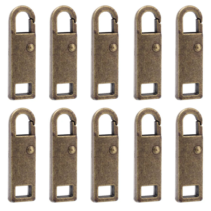 10/1PCS Universal Metal Zipper Pull Replacement — Instant Repair Kit for Luggage, Purses & Clothing Sliders