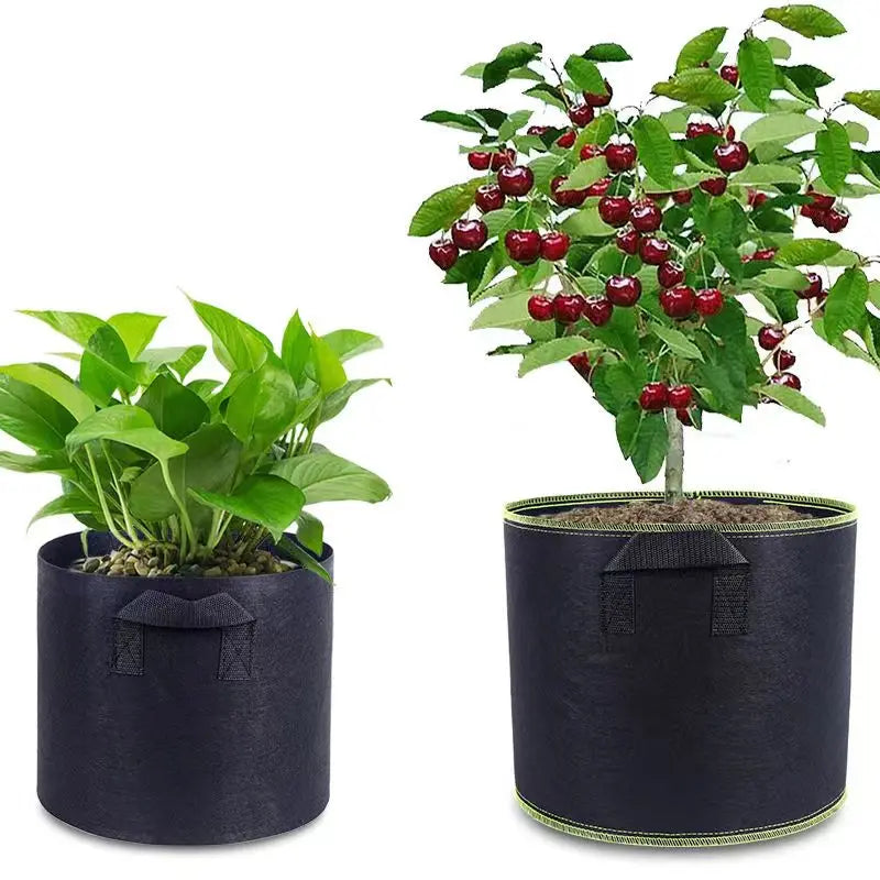 Vegetable/Flower Grow Bags – 1-5 Pcs, 1-12 Gallons Non-Woven Aeration Fabric Pots with Handles