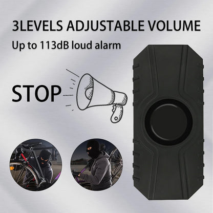 Wireless Vibration Alarm for Bicycle, Motorcycle & E-Bike – USB Rechargeable Waterproof Anti-Theft Security System with Remote Control Anti-Lost Sensor