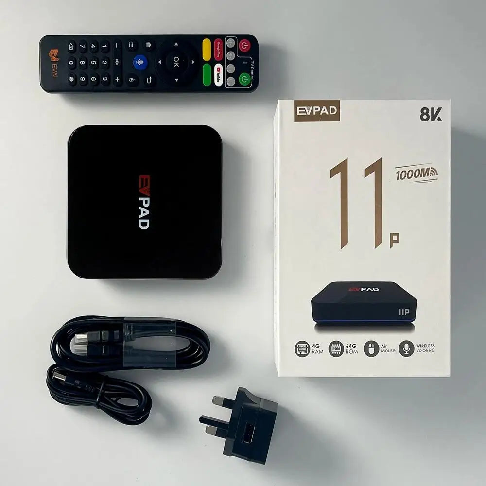 [Genuine] Evpad 11P 2025 Android TV Box – 4G/64G Set Top Box, Popular in Korea, Japan, USA, Singapore & More