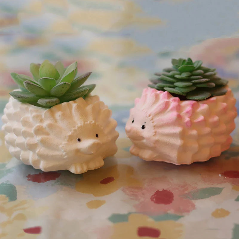 Cute Elephant Hedgehog Conch Geometric Modeling Silicone Mold - Concrete Cement Fleshy Flower Pot, Epoxy Resin Plaster Mould