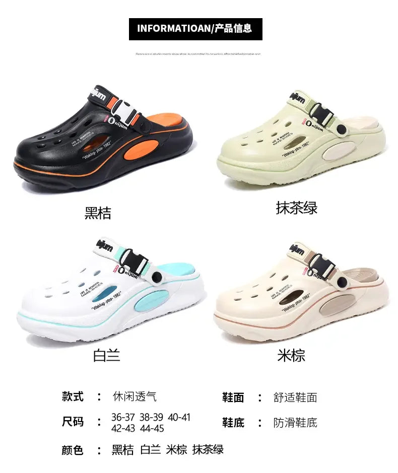 Classic Summer Men’s Clogs – Breathable EVA Garden Shoes, Outdoor Beach Slides & Home Sandals
