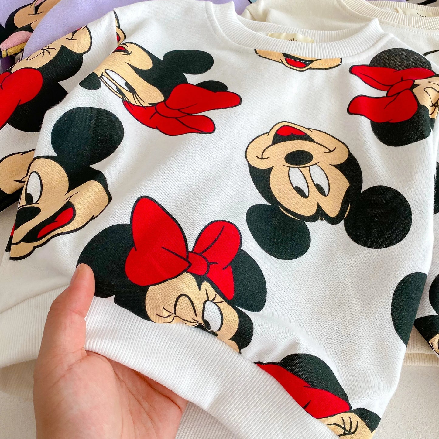 Disney Cartoon Sweatshirt Set – Autumn Long Sleeve Tops & Pants for Kids, Casual Outfit