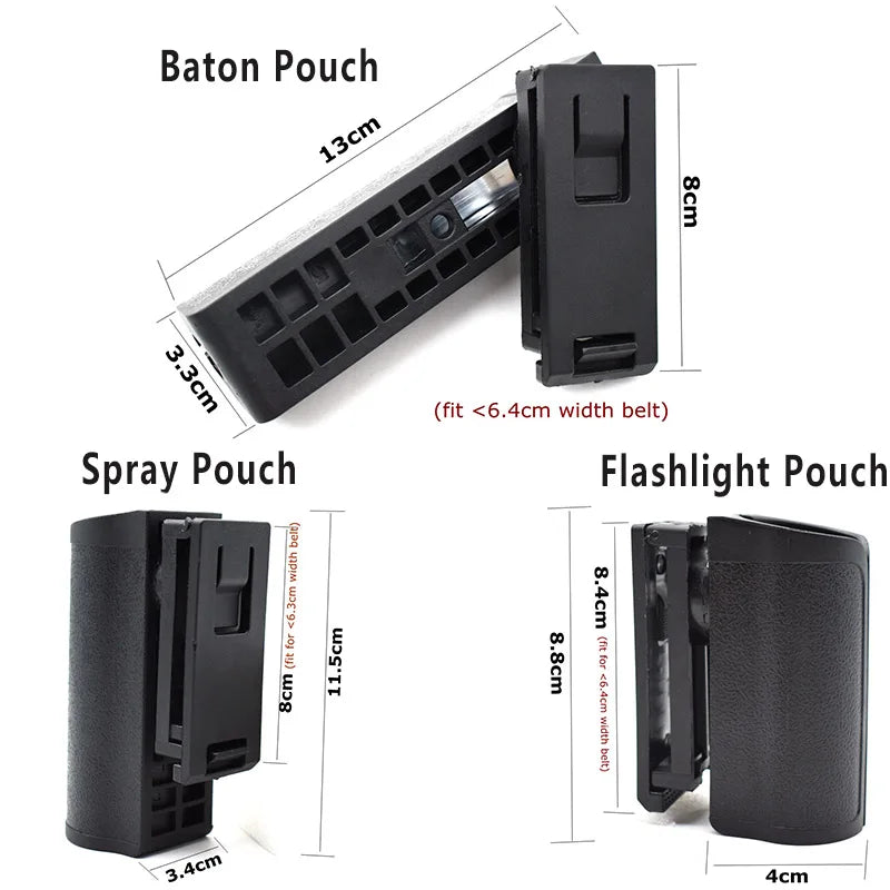 Tactical Polymer Spray Pouch Flashlight Pouch Baton Holster 360 Degree Rotable Open Top Mace Spray Holder Multi Tool Light Case