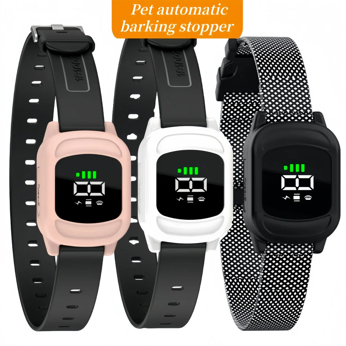 Automatic Anti-Bark Dog Collar IP67 Waterproof Rechargeable Type-C Electric Bark Control Training Device for Dogs Safe Behavior Correction Collar