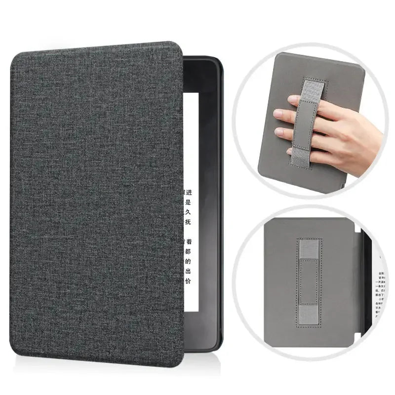 6" Kindle 11th Generation 2024 Case | PU Leather Ebook Cover with Hand Strap & Auto Wake Sleep
