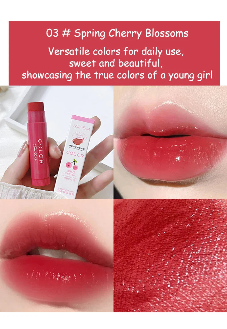 Cute Red Tint Lipstick Set – Moisturizing Colored Lip Balm with Anti-Drying & Fade-Resistant Lip Care Cosmetics