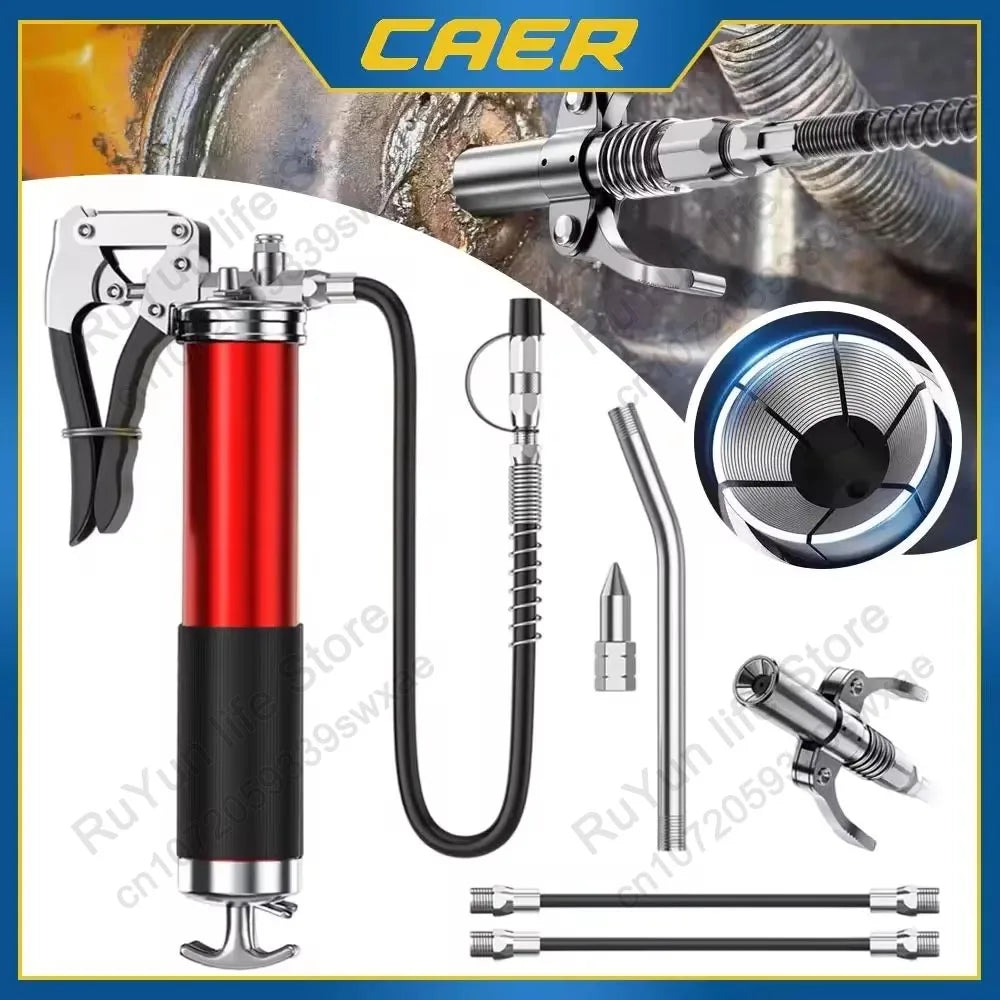 7000PSI Manual Grease Gun Kit – Pistol Grip High-Pressure Pump with 400CC Coupler for Heavy-Duty Maintenance