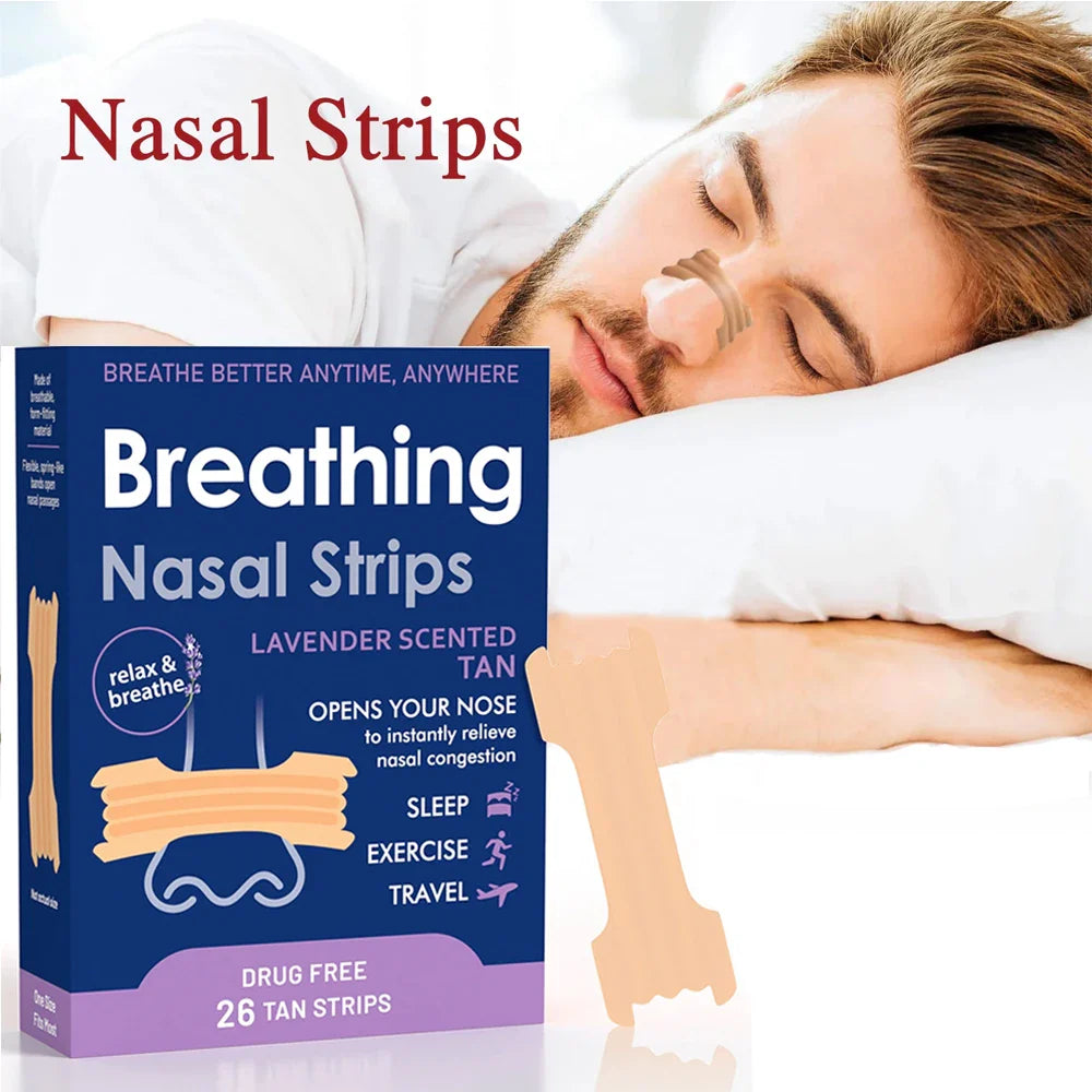 Lavender Scented Nasal Strips — Anti-Snoring Sleep Aid for Better Breathing and Improved Sleep