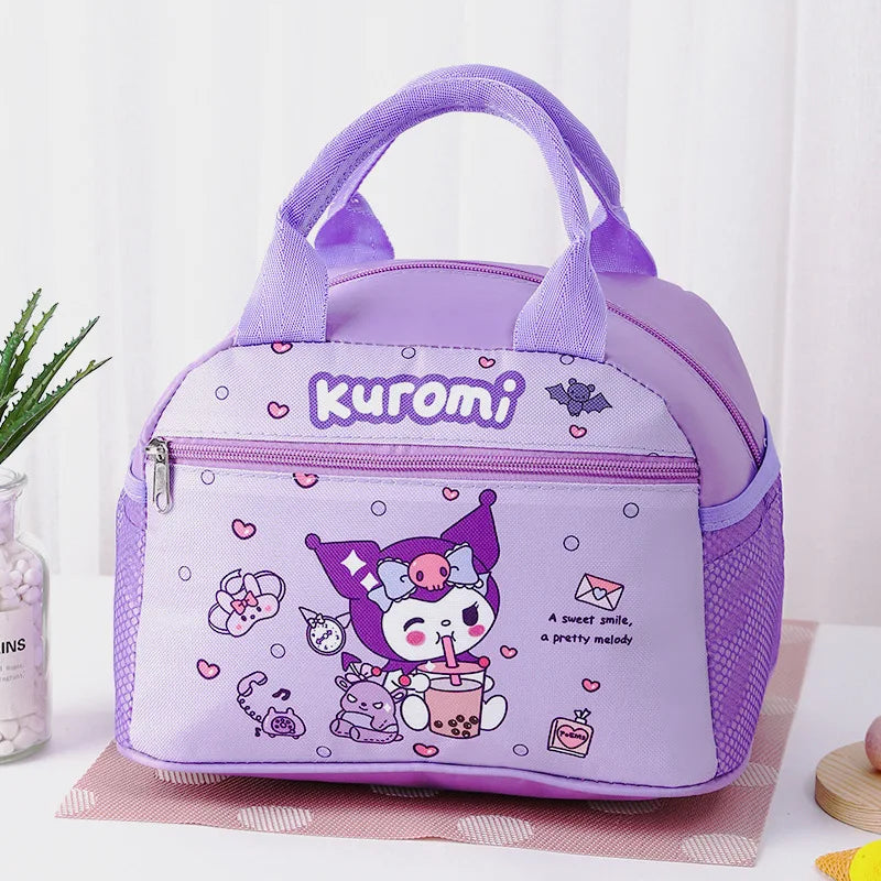 Hello Kitty Sanrio Insulated Lunch Bag - Kuromi & Cinnamoroll Bento Bag with Aluminum Foil Lining, Waterproof Oxford Fabric