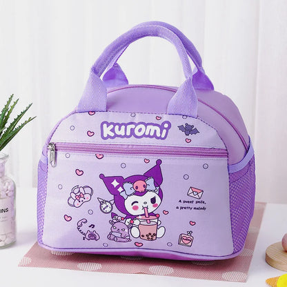 Hello Kitty Sanrio Insulated Lunch Bag - Kuromi & Cinnamoroll Bento Bag with Aluminum Foil Lining, Waterproof Oxford Fabric