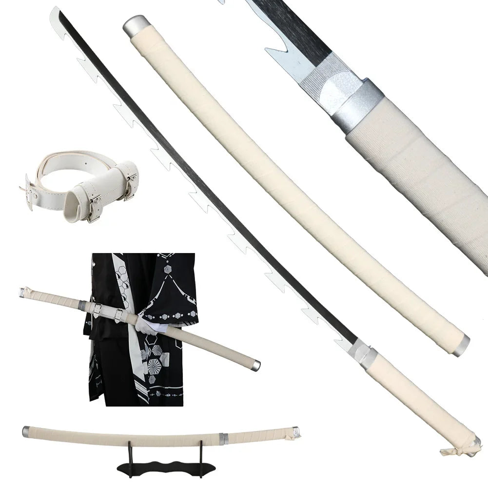 41" Demon Slayer Tanjiro Katana Sword – Samurai Cosplay Prop with Belt & Holder for Halloween Decoration
