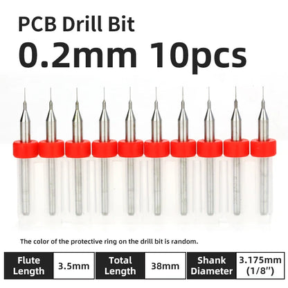 0.1–1.0mm Micro Carbide PCB Drill Bit Set – Tungsten Steel Bits for CNC, Wood & Circuit Board Precision Drilling