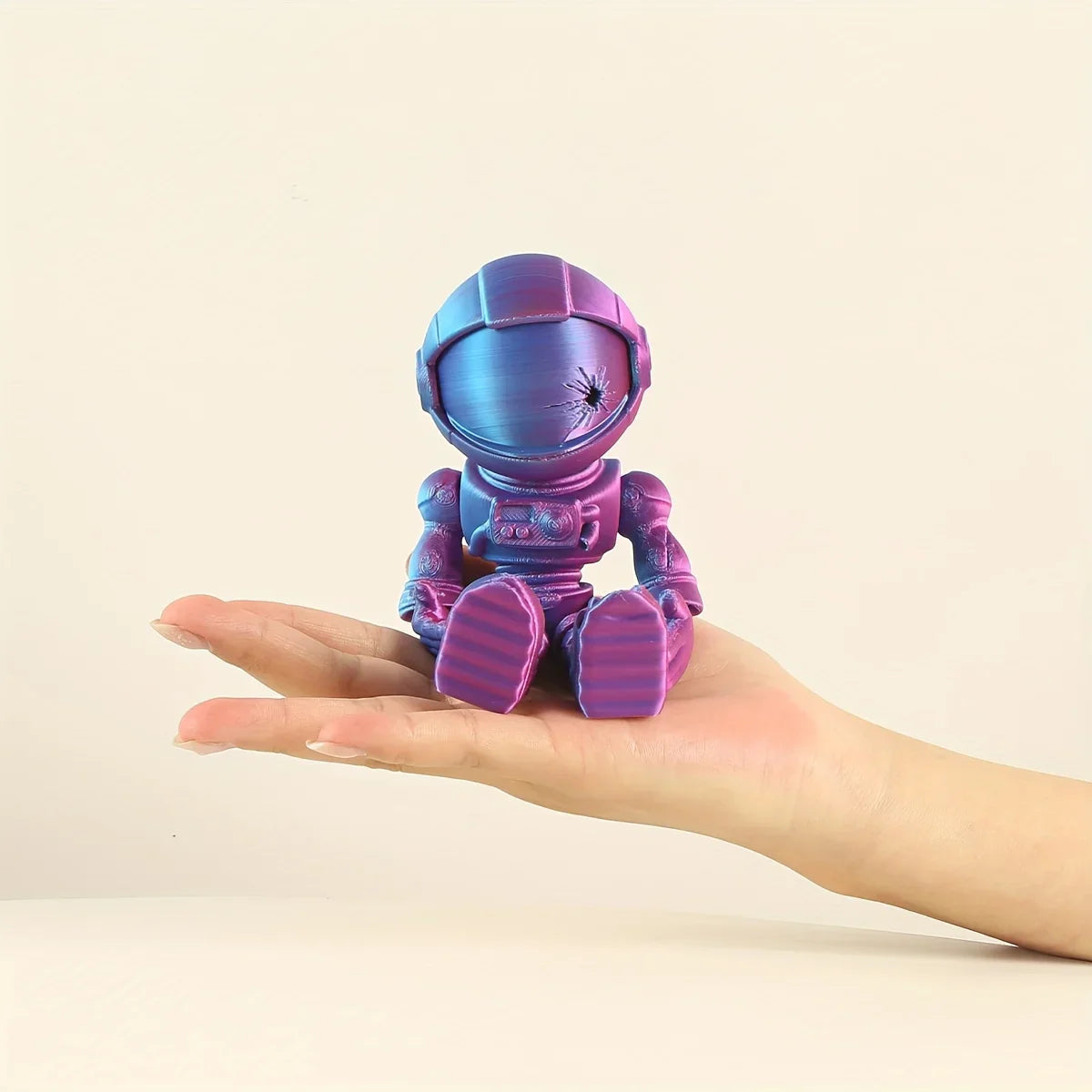 Articulated Skeleton Astronaut Figurine — 3D Printed Movable Space-Themed Collectible with Sliding Helmet for Home Display