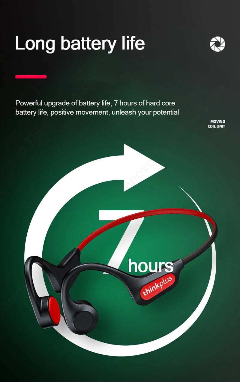 Lenovo X3 Pro Bone Conduction Earphones – Wireless Bluetooth HiFi Ear-Hook Headset with Mic, Waterproof Earbuds